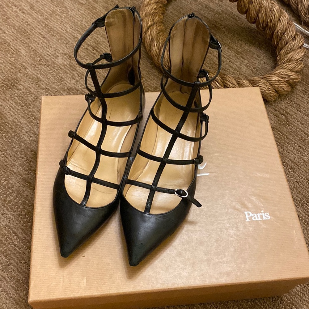 Black Christian Louboutin Toerless Muse Flats Size 37.5